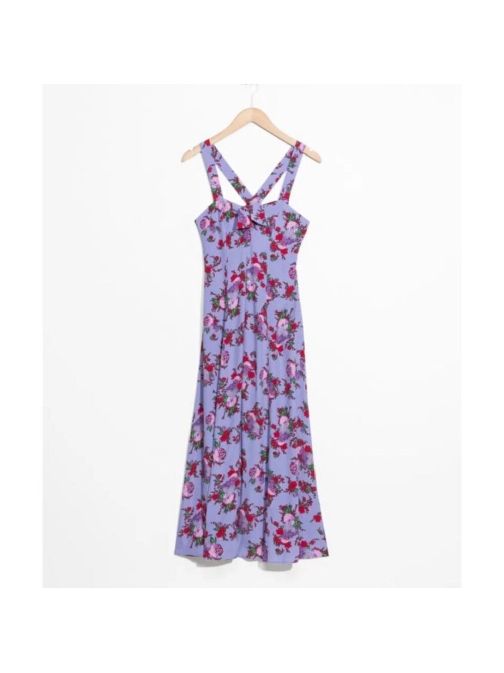 & Other Stories Floral Sweetheart Midi Dress
